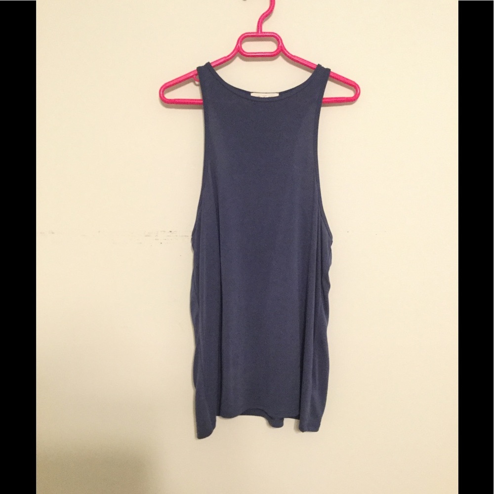 Blue Razor Back Tank Top