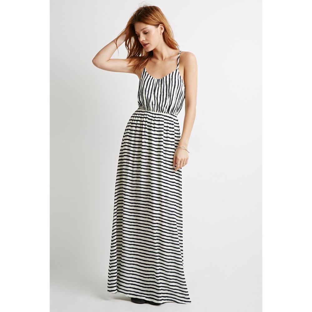 stripe cutout-back maxi dress• price firm!!