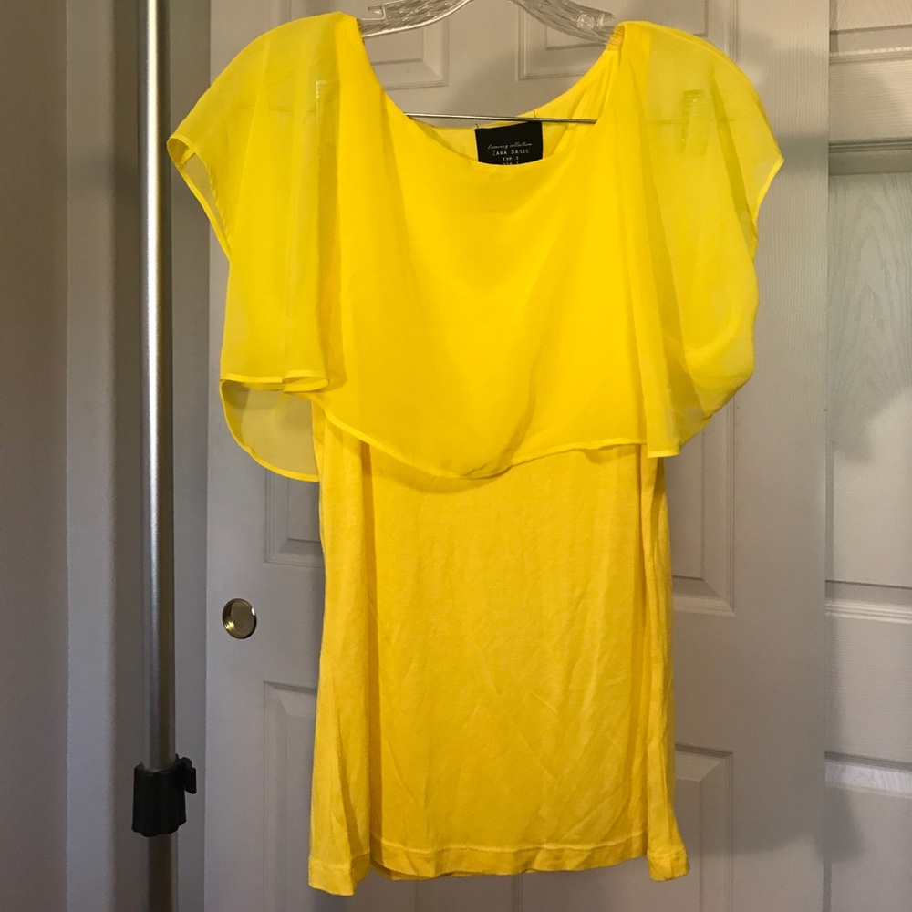 Yellow sheer tank ZARA