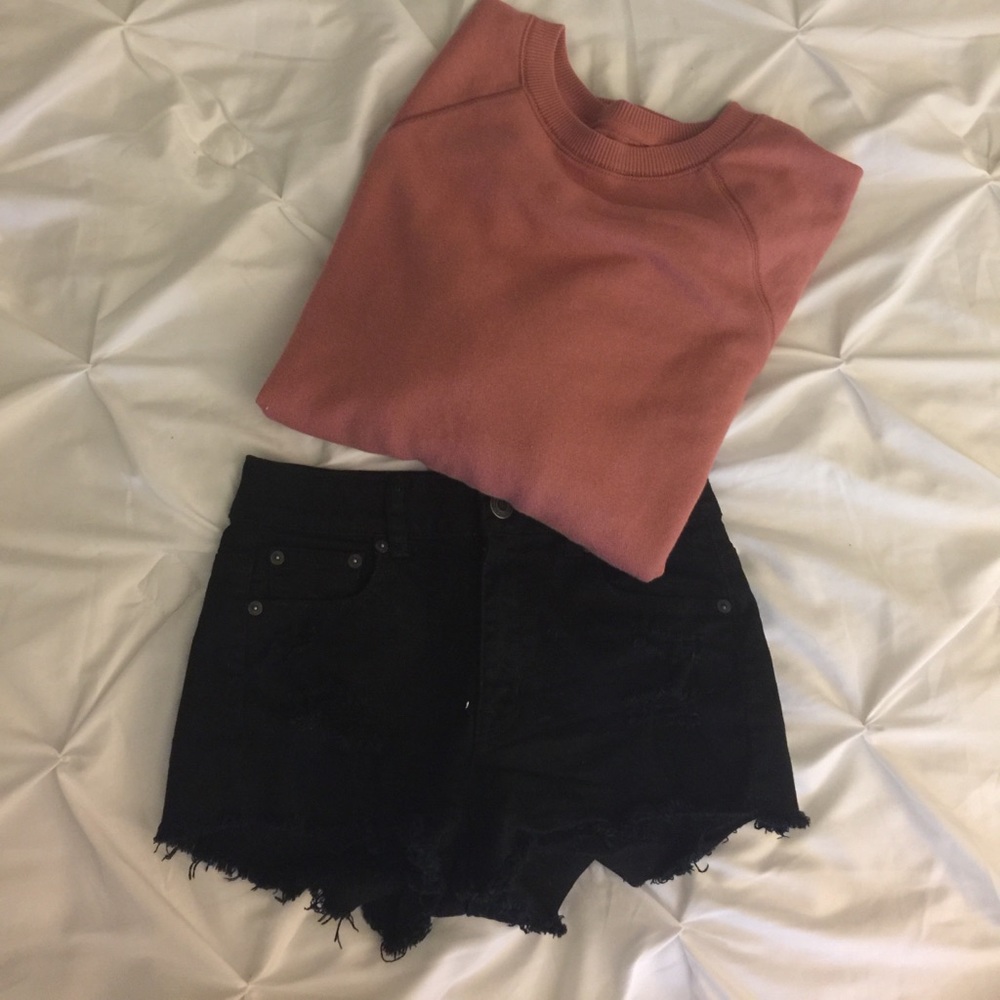 Black hi-rise shorts