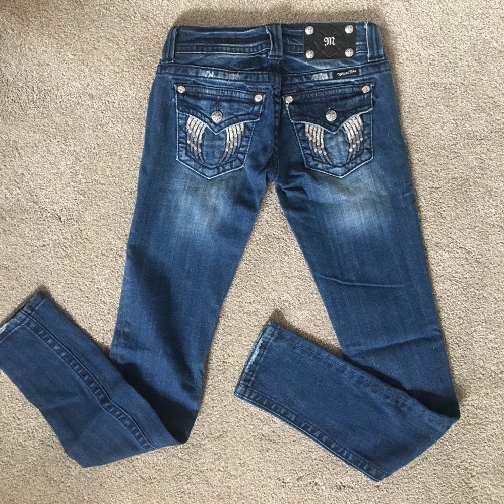 Miss Me angel wing rhinestone embellished jeans