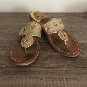 Sparkly gold Jack Rogers