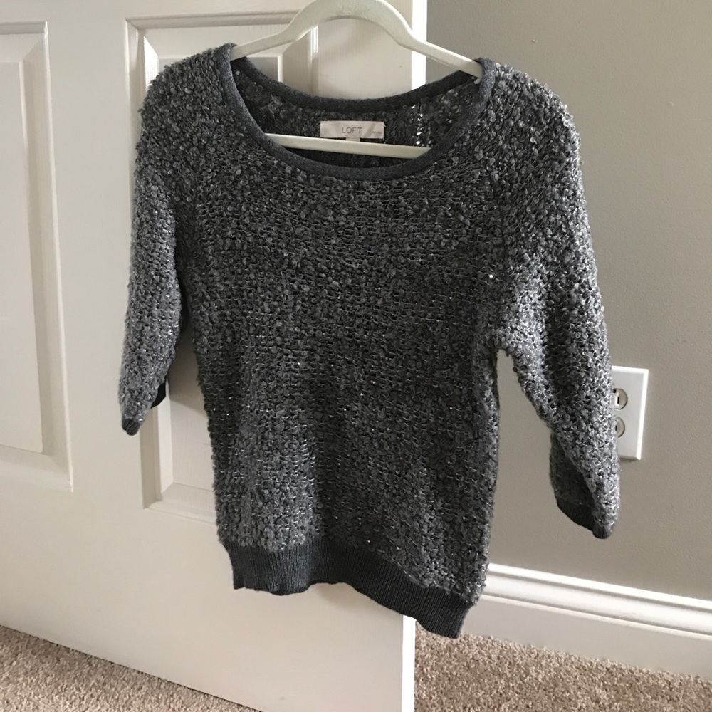 Loft grey sparkle sweater