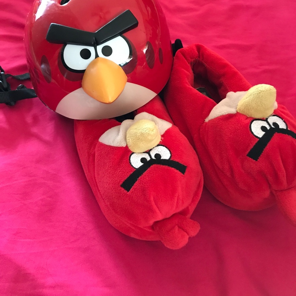 Angry bird helmet and slippers