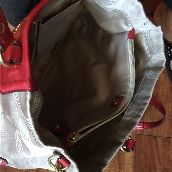 Coach set tan /red like new - Picture 2 of 6