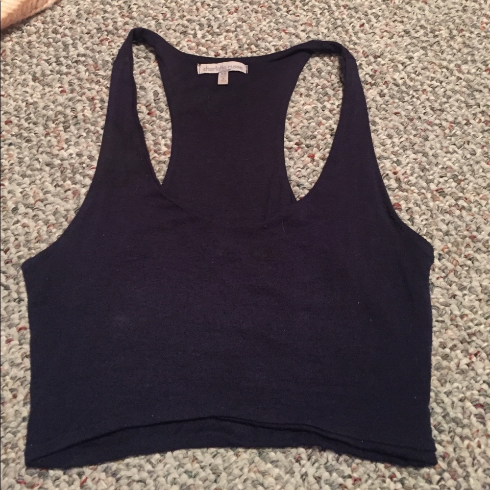 Navy blue cropped tank top