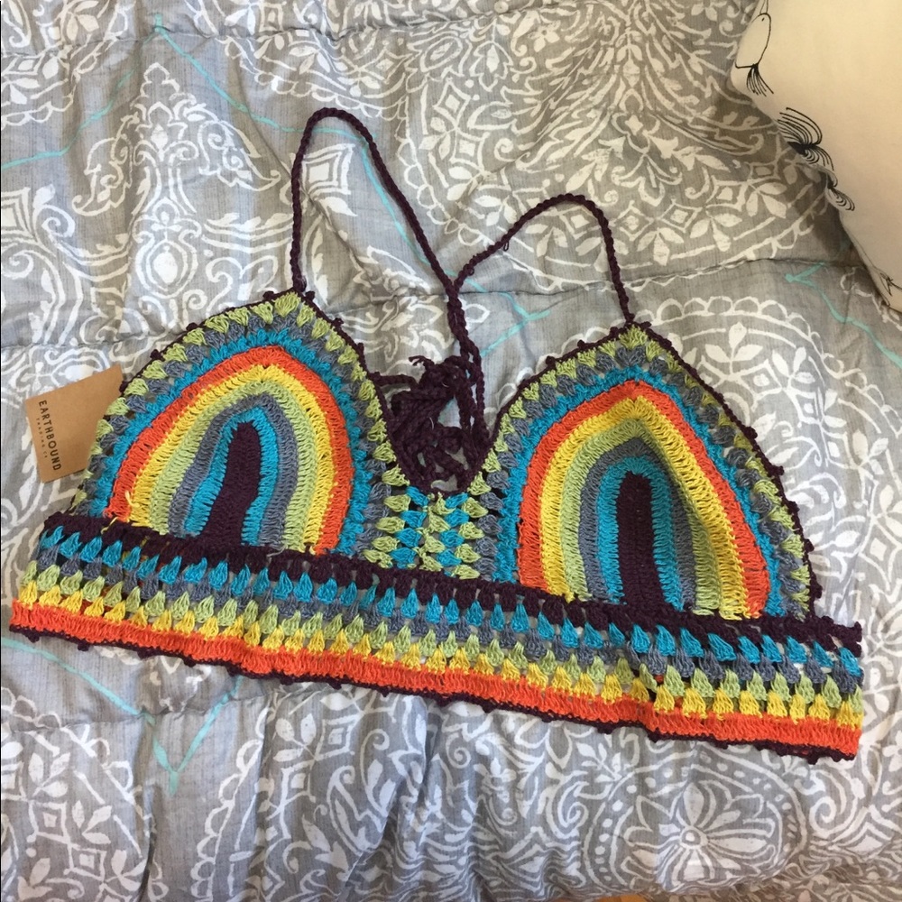 NWT Earthbound Festival crochet bra top