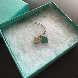 Tiffany Mini Double Heart Pendant Necklace
