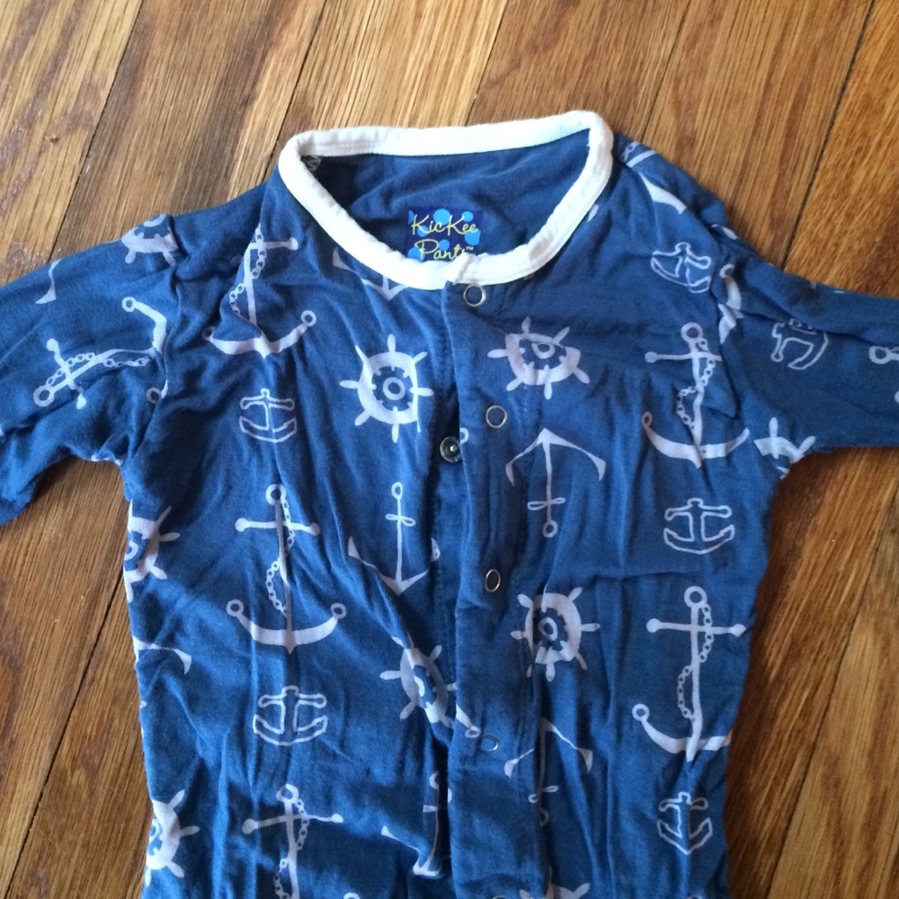 Nautical 3-6 month kickee pants onesie!