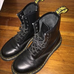 Black matte leather Doc Martens