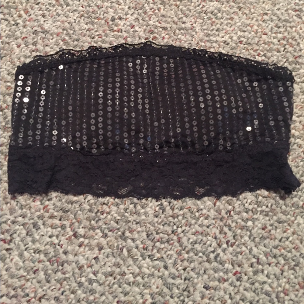 Black lace and sequence bandeau too