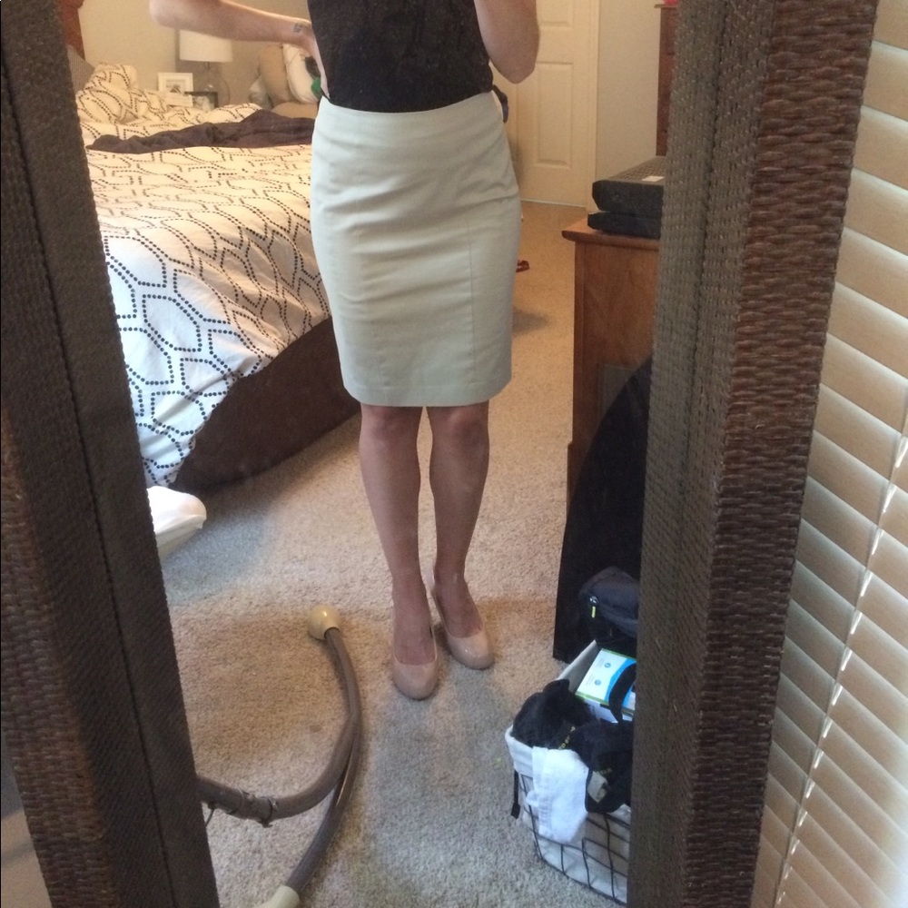Tan, Ann Taylor pencil skirt