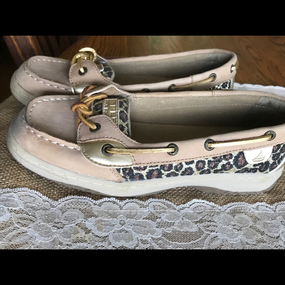 Little Girls Sperry Angelfish Cheetah Print shoe