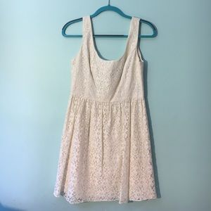 Off-white, lace dress.