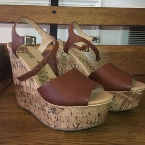Brash Brown Wedge Sandals