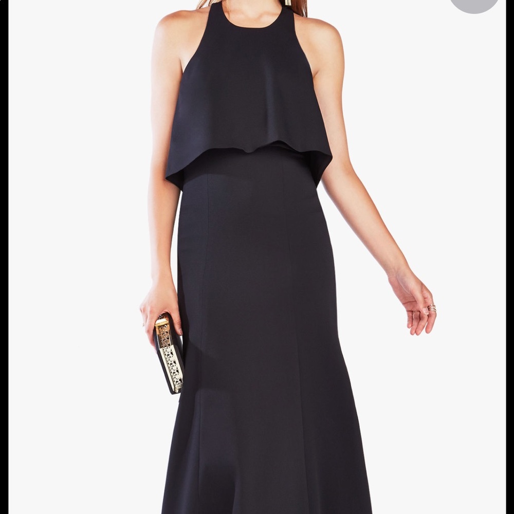 BCBG black popover gown