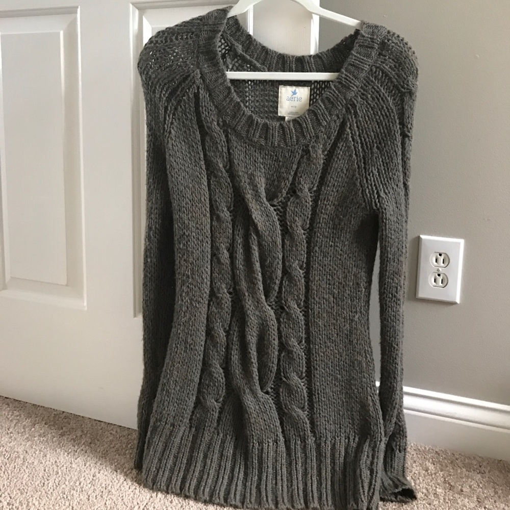 Aerie moss green sweater dress