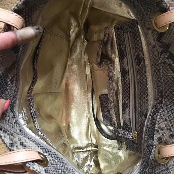 Python print leather MK tote - Picture 2 of 5