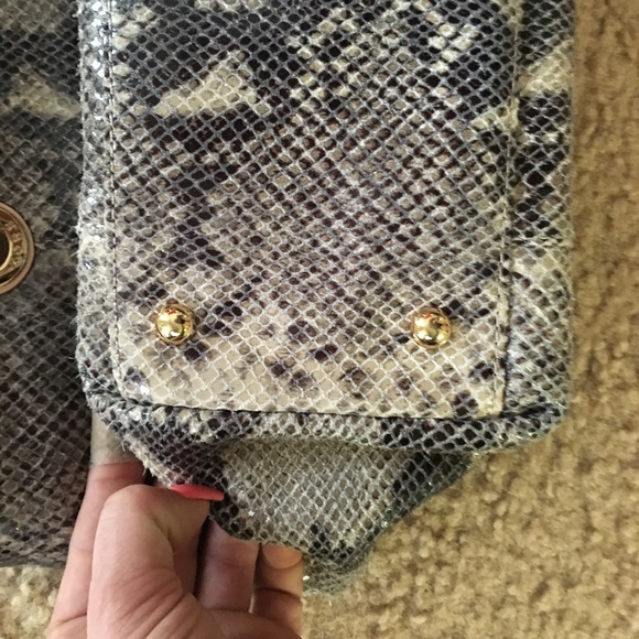 Python print leather MK tote - Picture 3 of 5