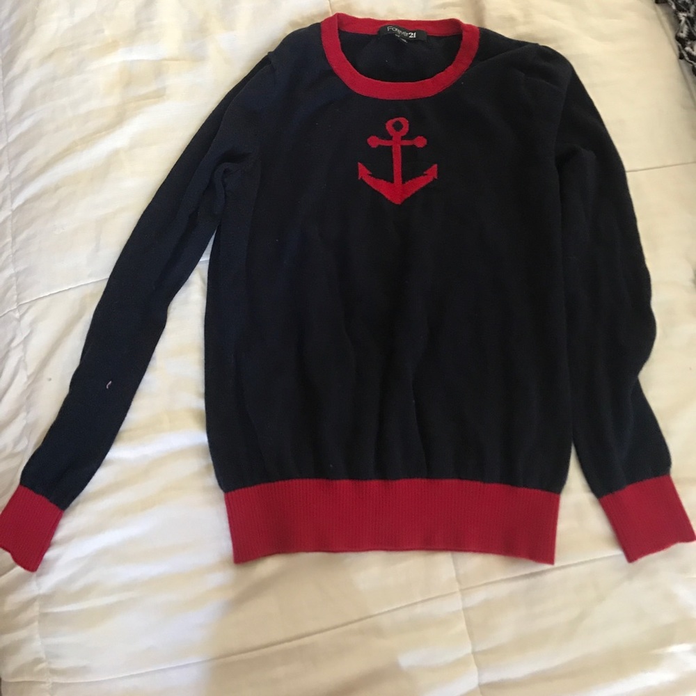 Brandy style anchor crew neck sweater