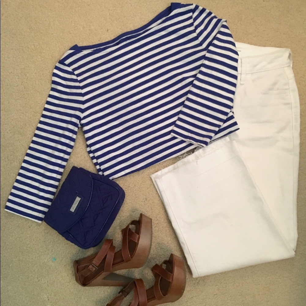 Target- Merona Boatneck Blue Striped Shirt