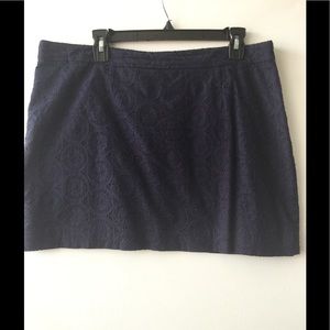Navy Eyelet skirt