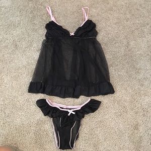 Victoria secret babydoll top matching pantie