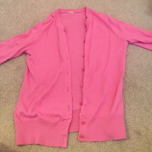 pink women's jcrew cardigan