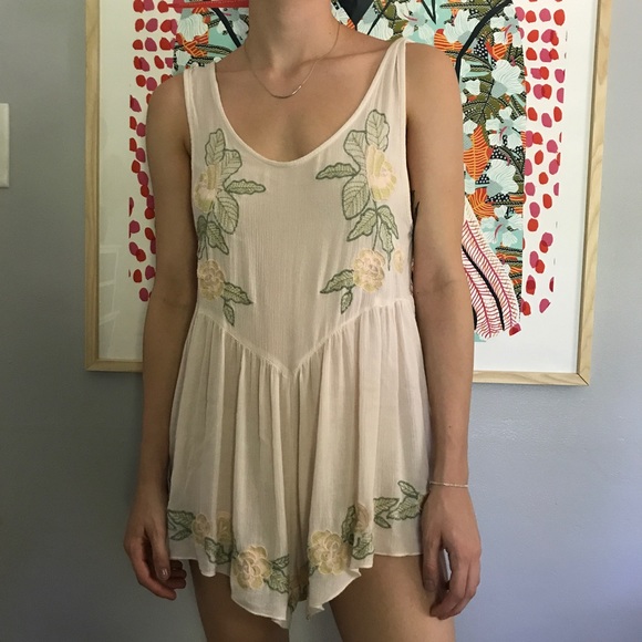 Free People Other - Embroidered slip romper