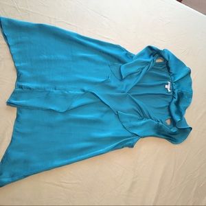 Blouse. Blue green. Very silky.