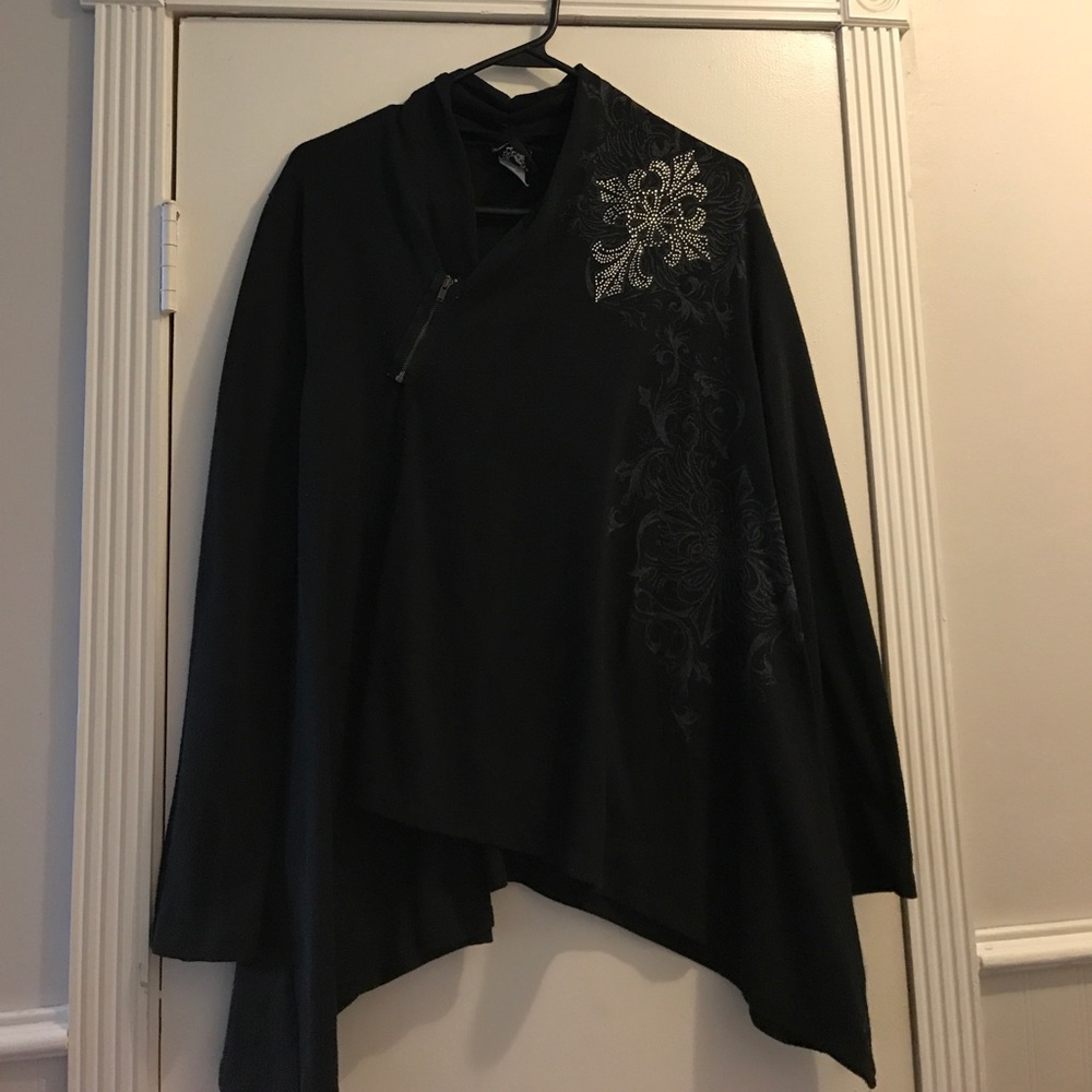 Katydid Rhinestone Cross Cardigan