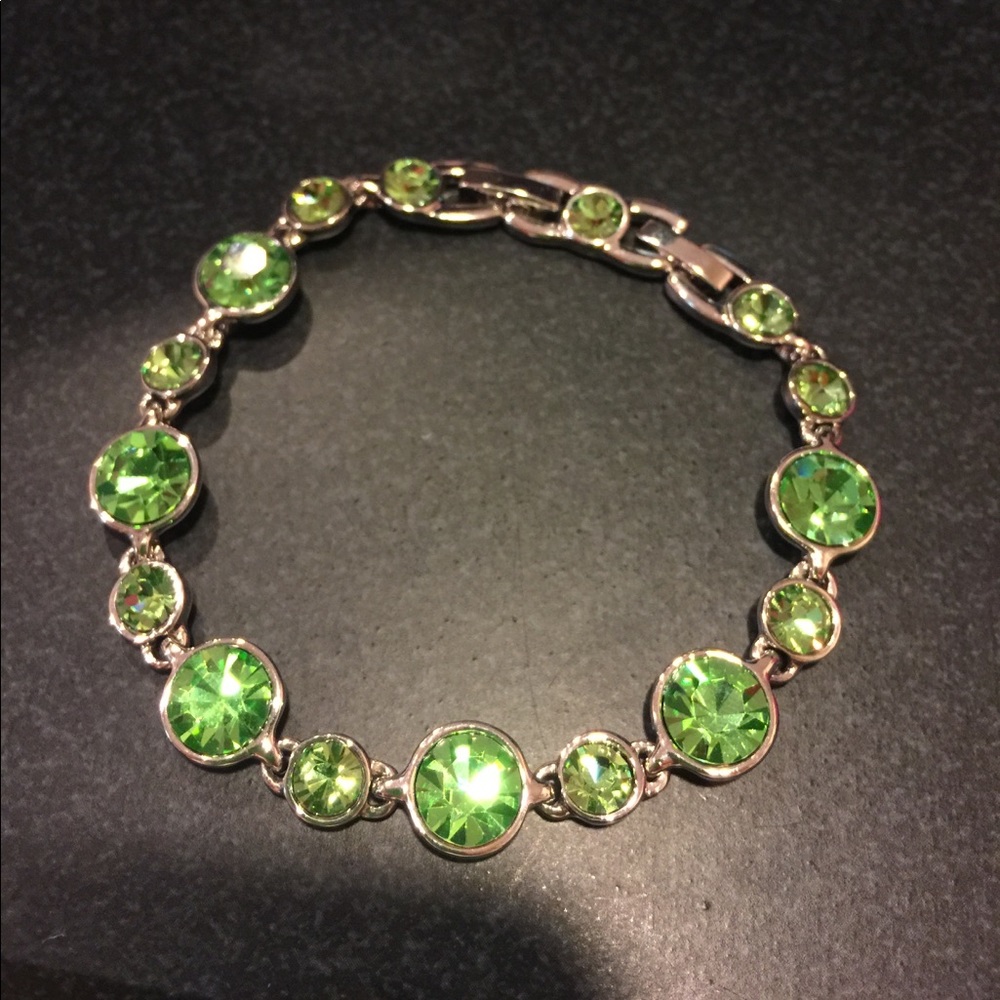 Lime Green Swarovski Crystal Bracelet in box