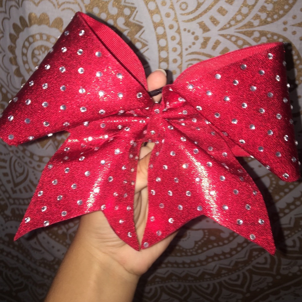NEW red sparkly bow