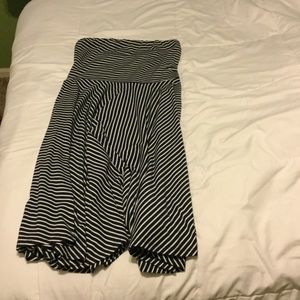 Navy and white stripes sleeveless short dress