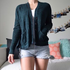 Forever 21 Green Marled Cardigan, Size Medium
