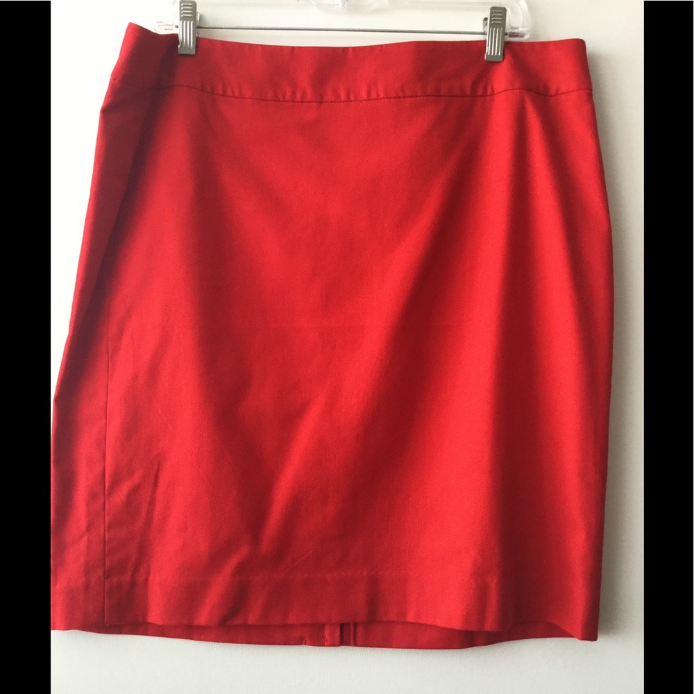 Red linen like skirt