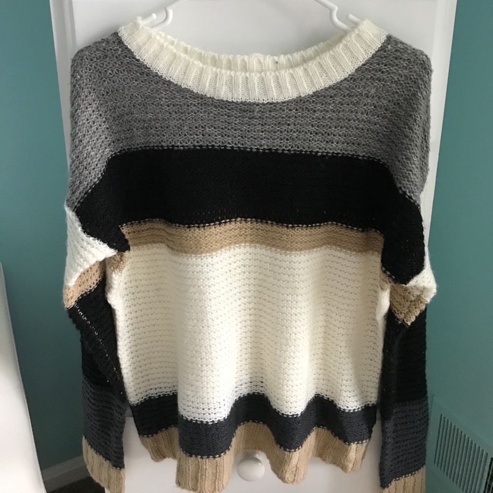 Forever 21- Brown, White, Black, Grey Sweater