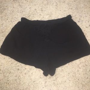 Black Cross-Up Shorts