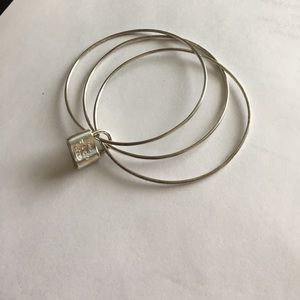 Three Bangle Pendant Bracelet