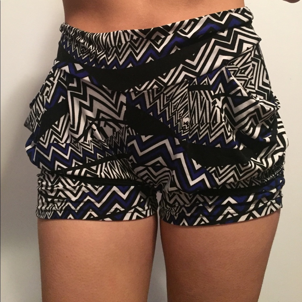 Black and blue patterned shorts