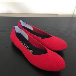 Rothy's Cherry Solid Flats Size 8