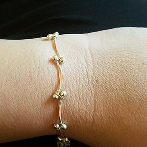 Silver and pink anklete