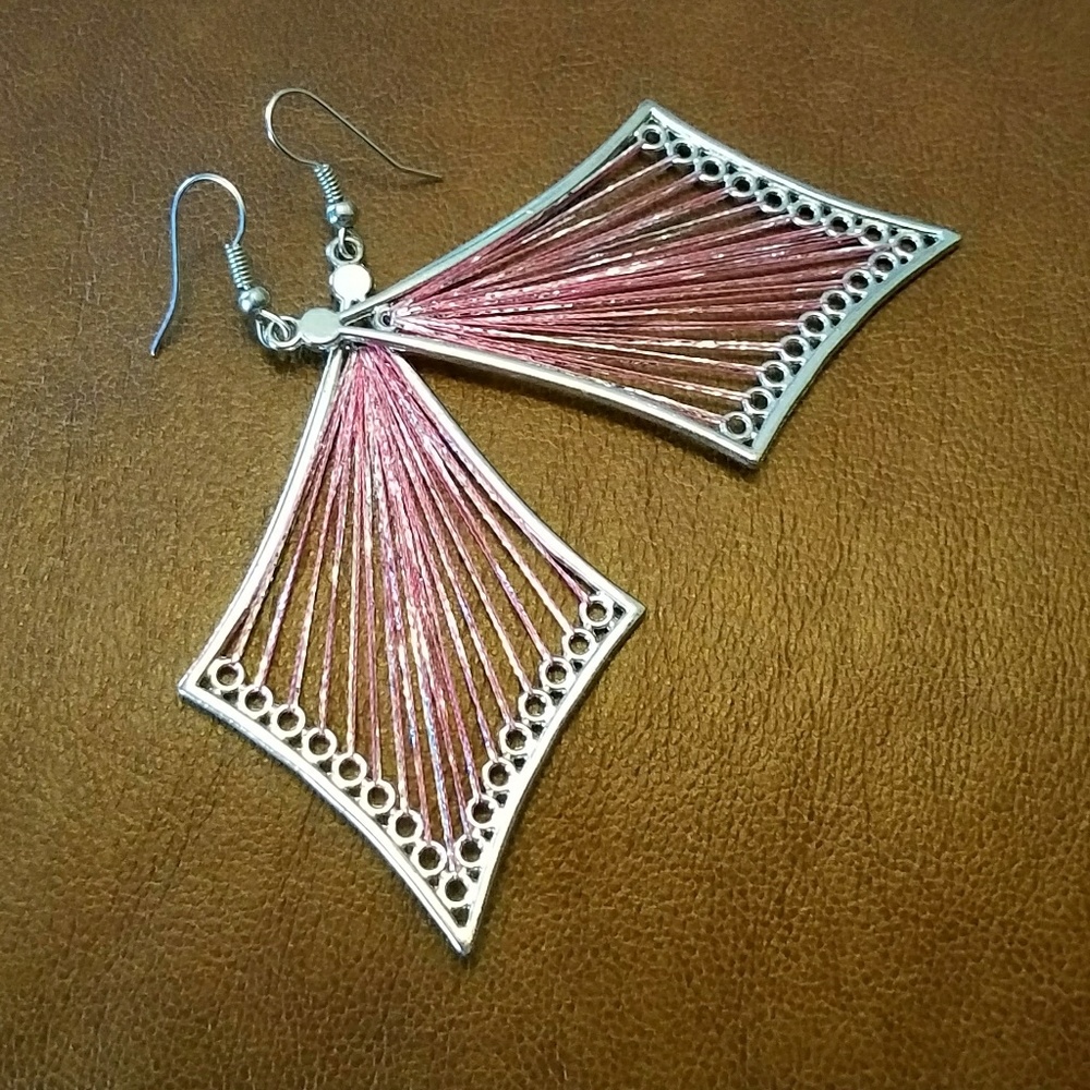 Pink & Silver earrings - NWOT