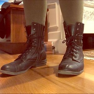 Black combat boots