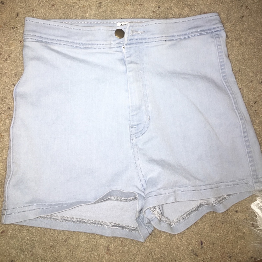 american apparel high waisted jean shorts