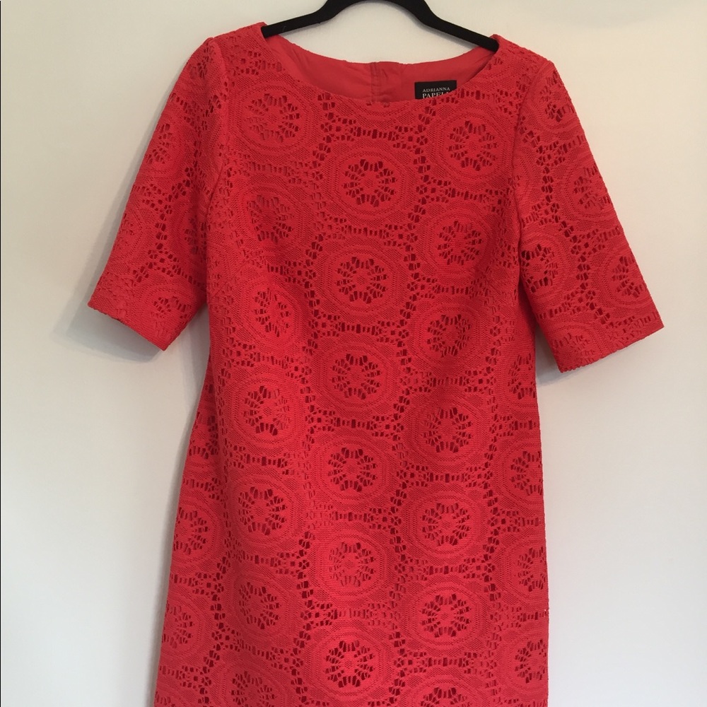 Adrianna Papell coral dress size 12