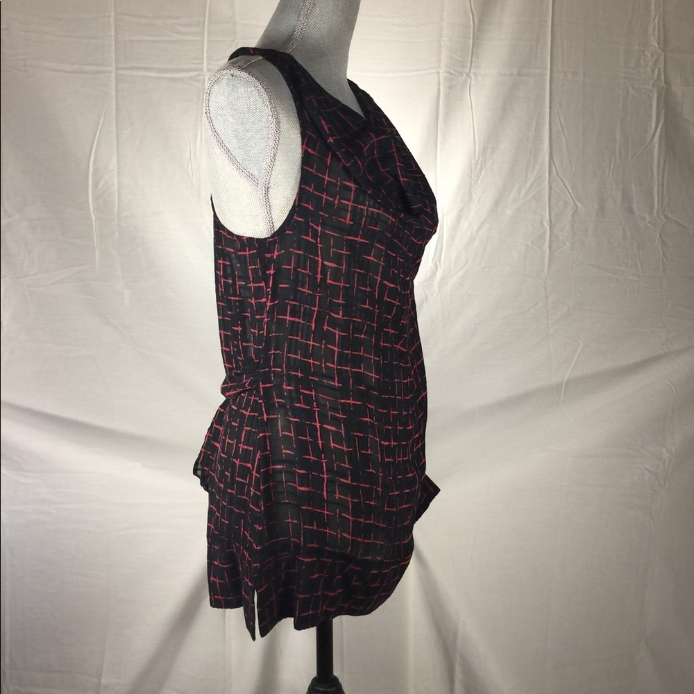 DKNY, Pink and Black, Sheer Top, SZ S - Picture 2 of 8