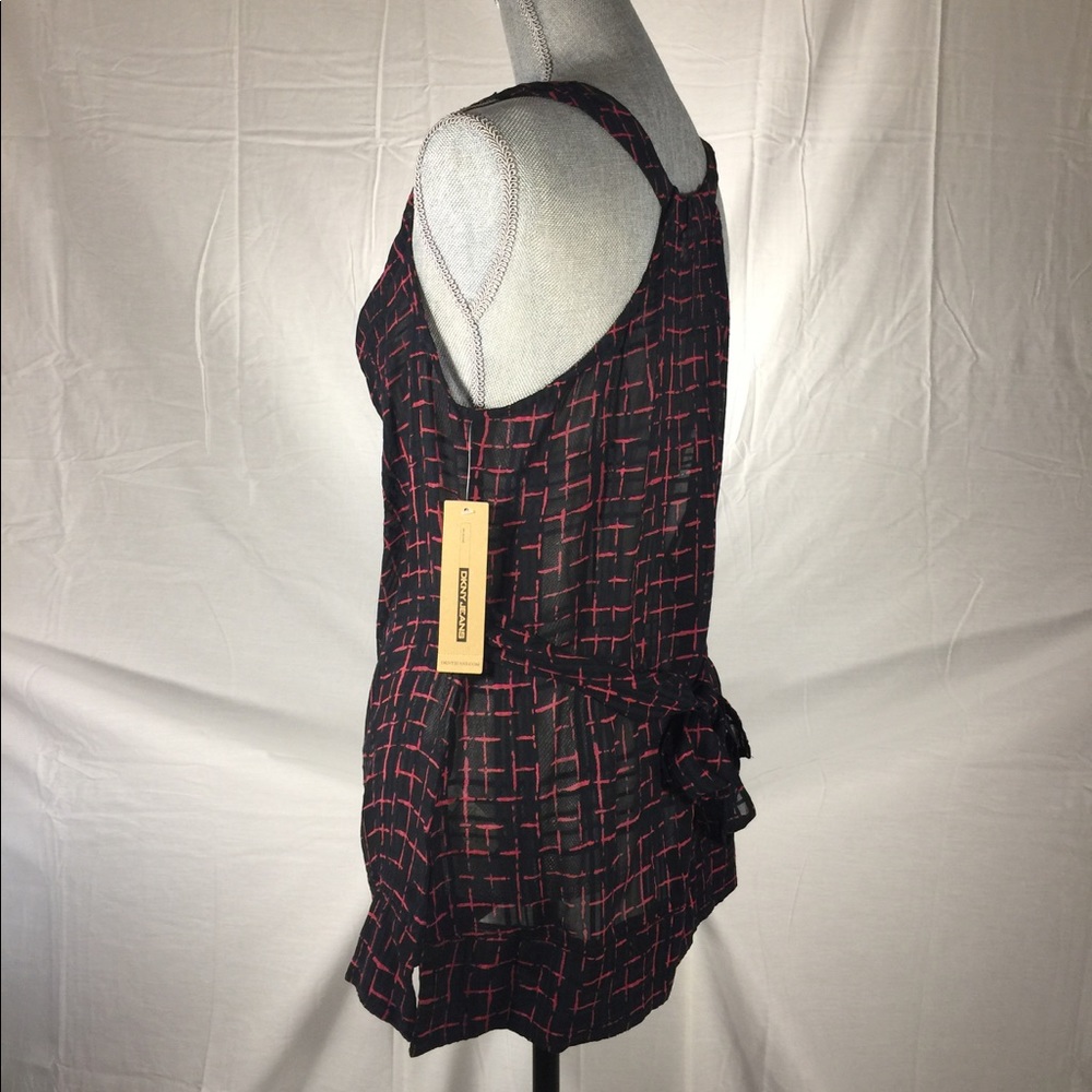 DKNY, Pink and Black, Sheer Top, SZ S - Picture 4 of 8