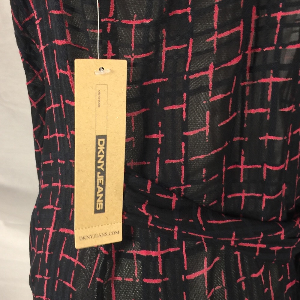 DKNY, Pink and Black, Sheer Top, SZ S - Picture 6 of 8