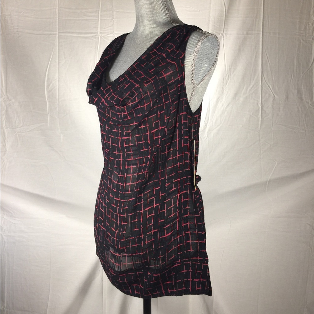 DKNY, Pink and Black, Sheer Top, SZ S - Picture 5 of 8